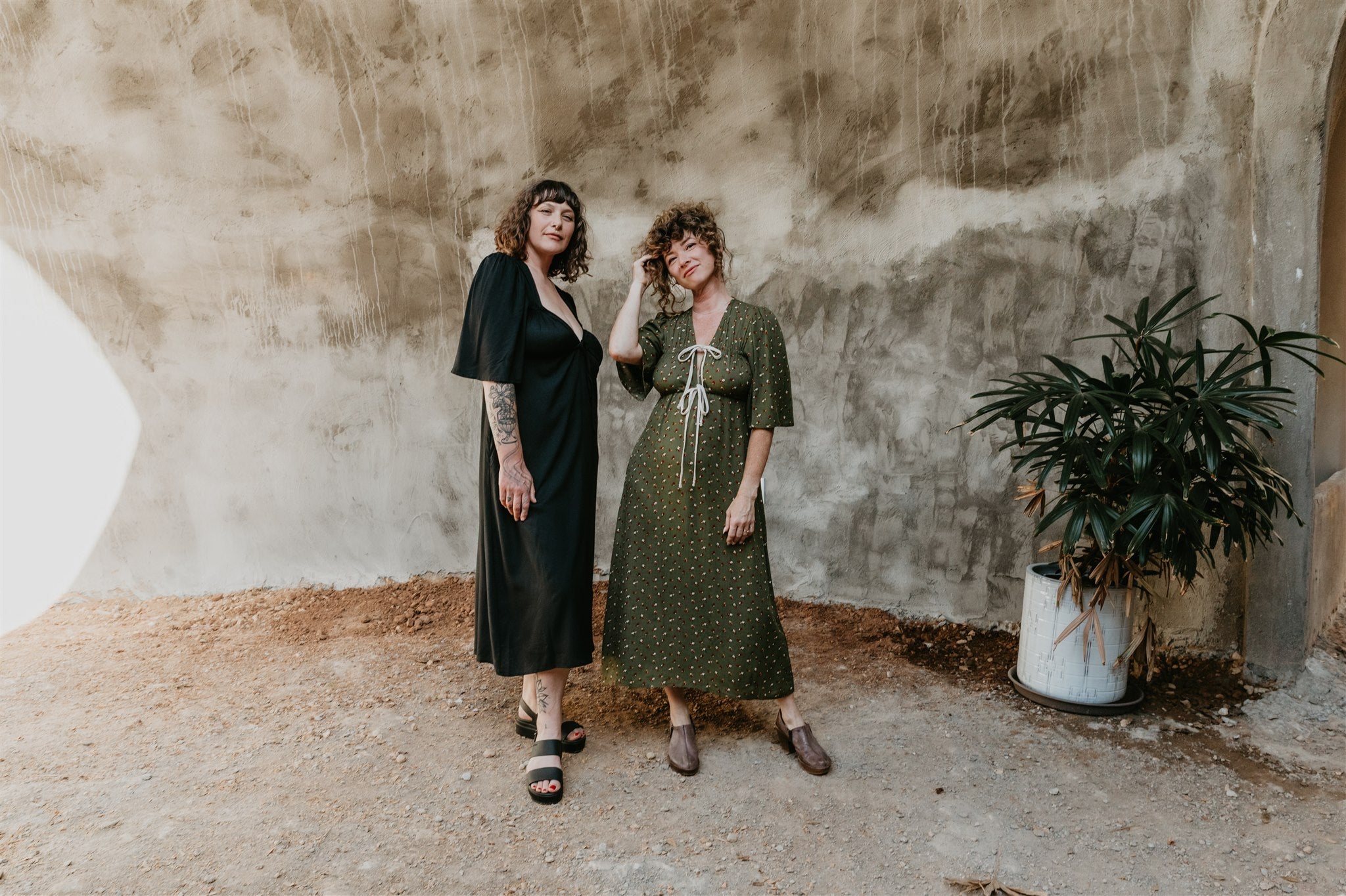 Tyrah Dress in Green Floral Calico Crepe