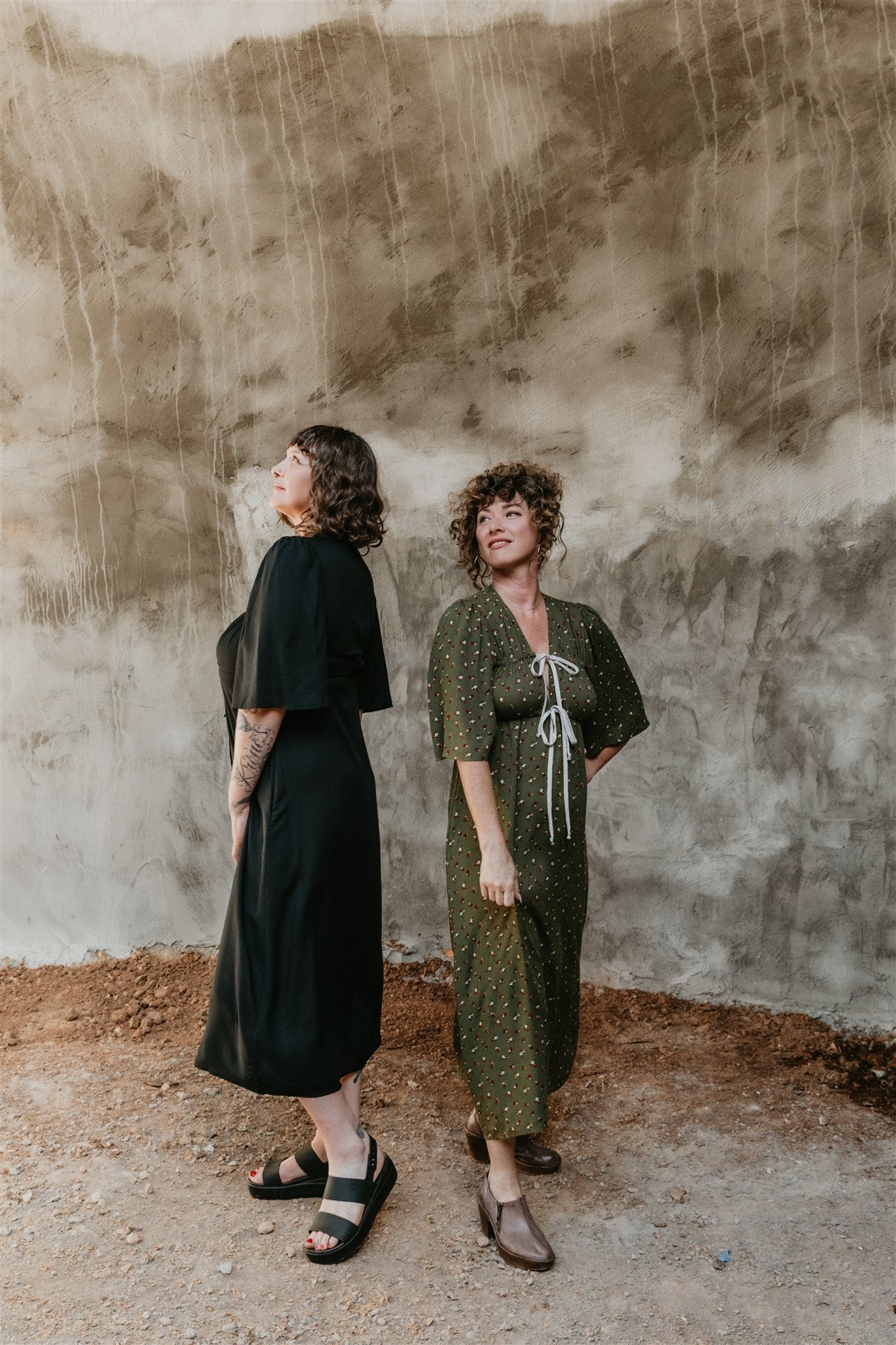 Tyrah Dress in Green Floral Calico Crepe