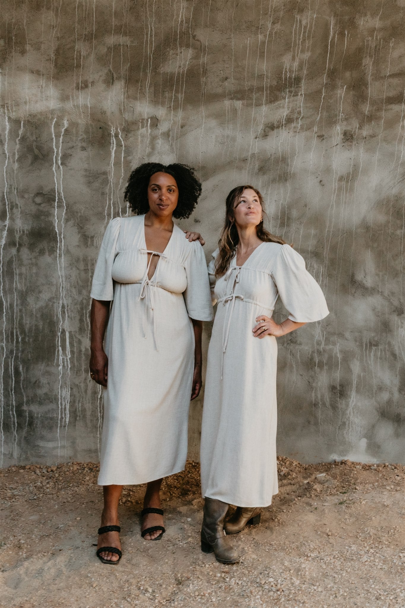 Tyrah Dress in Oat Linen