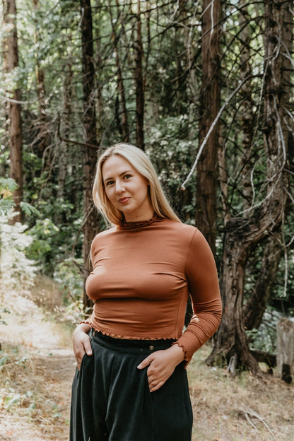 Wavy top in Sienna Cotton