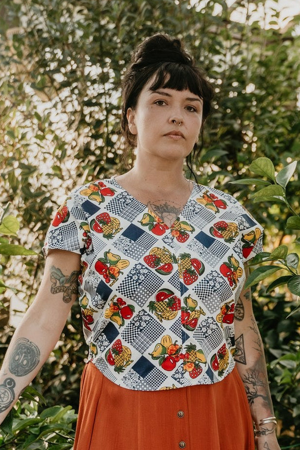 Dolman Top in Cotton Fruits