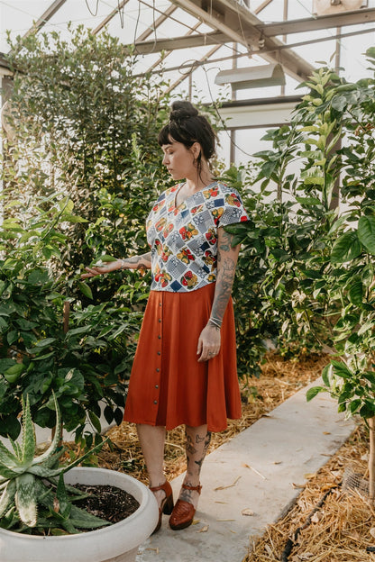 Dolman Top in Cotton Fruits