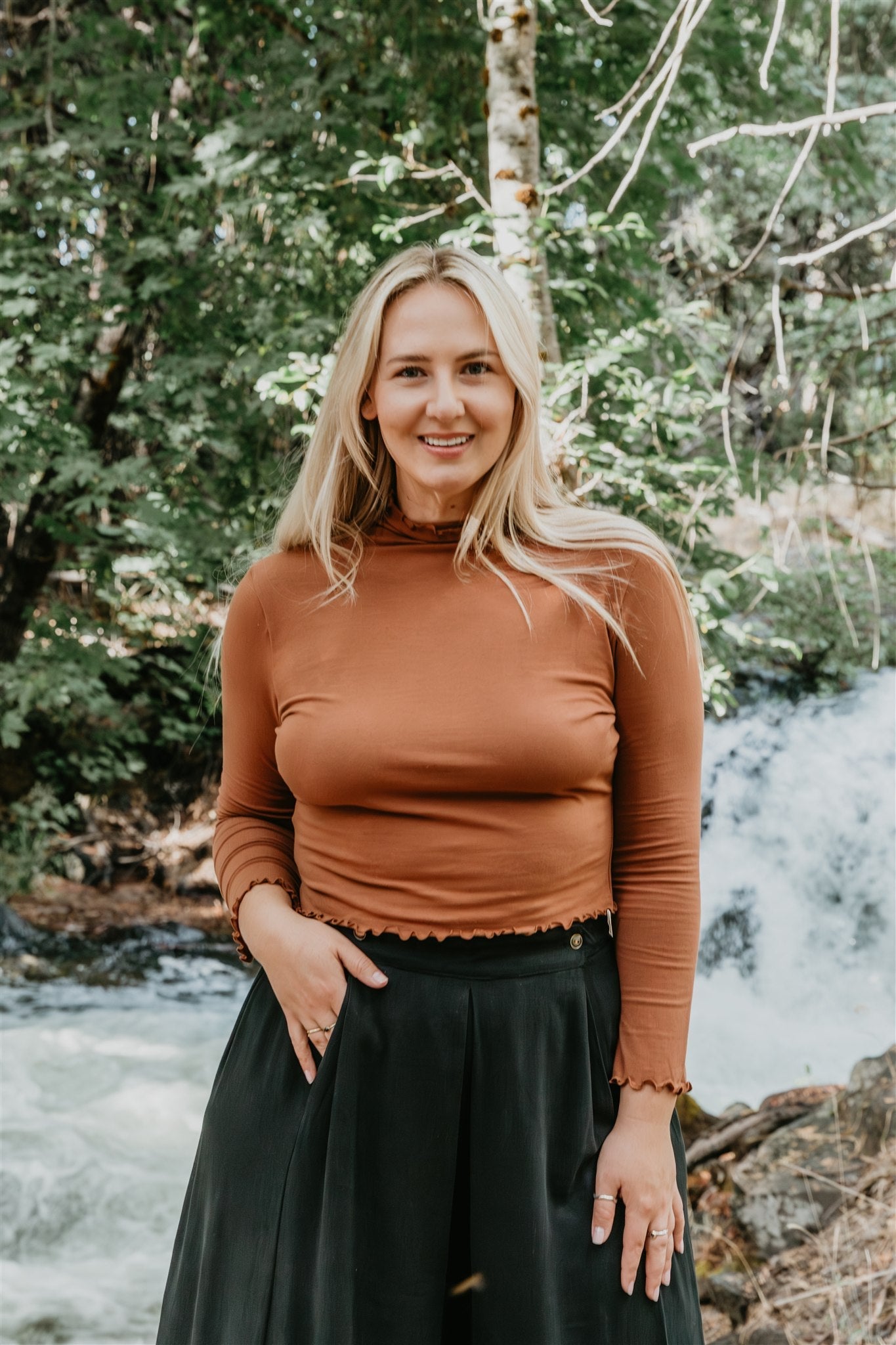Wavy top in Sienna Cotton