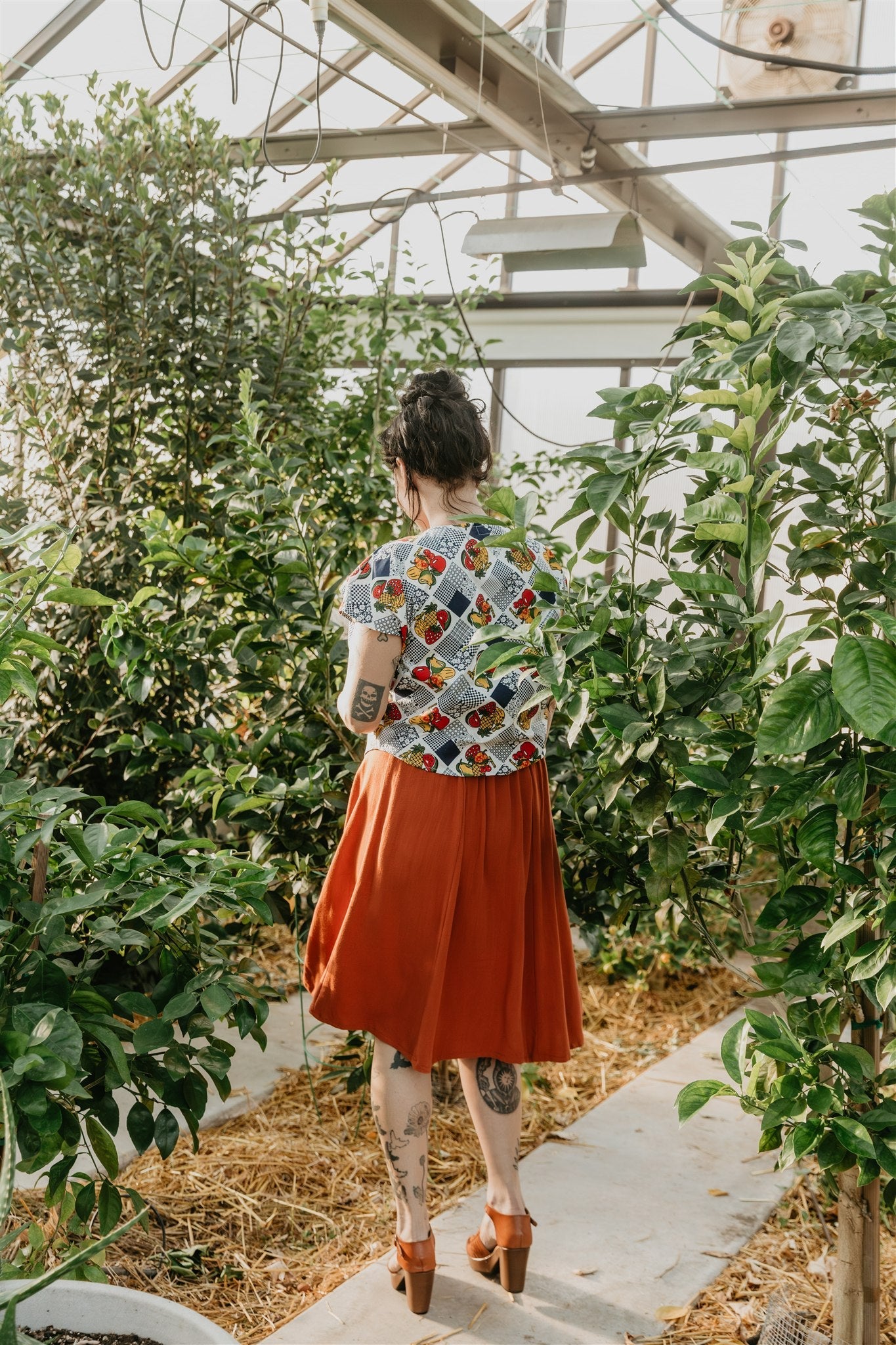 Dolman Top in Cotton Fruits