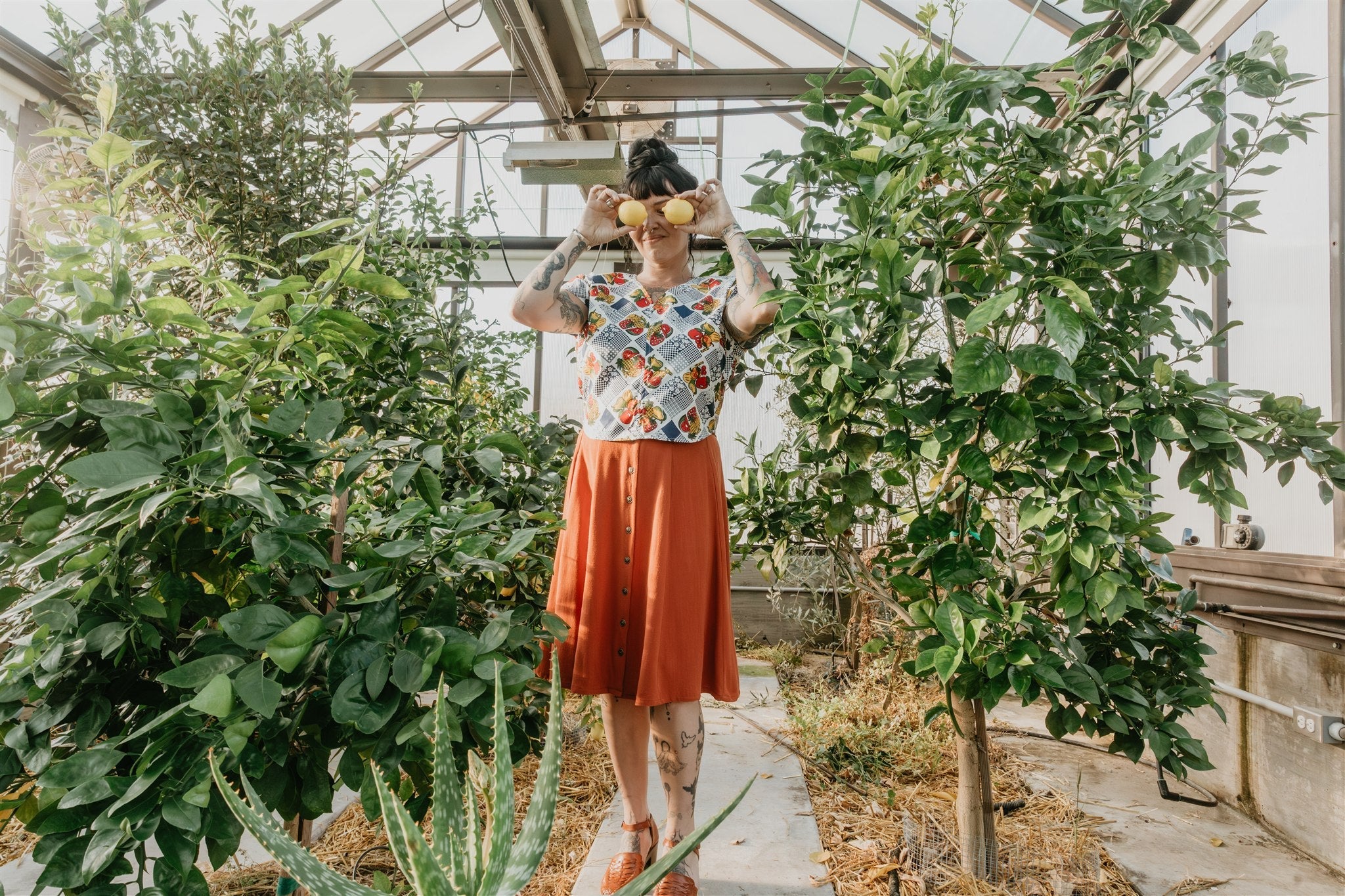 Bae Skirt in Rusty Orange Irish Linen