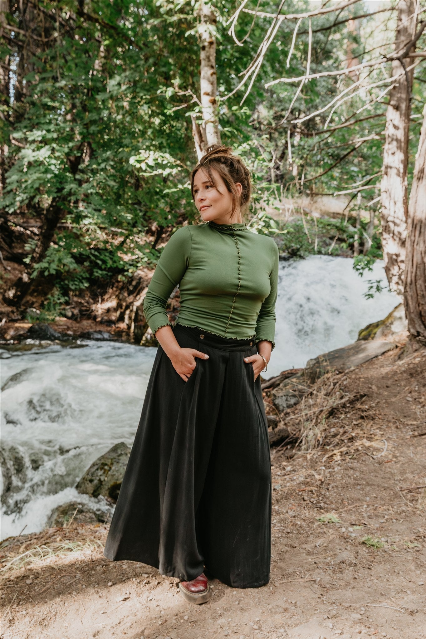 Wavy top in Olive Knit