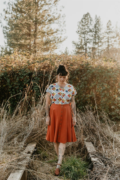 Dolman Top in Cotton Fruits