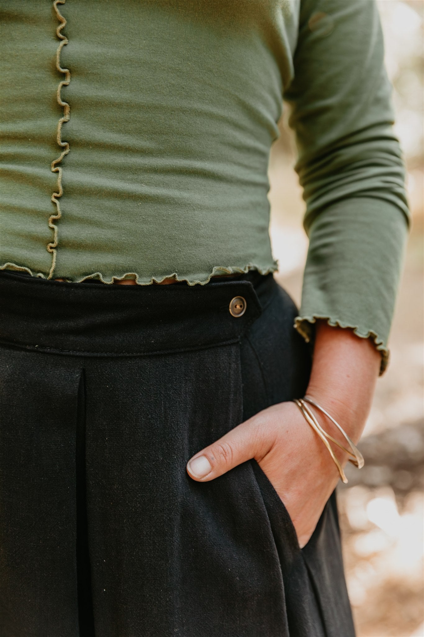 Rue Pants in Black Linen