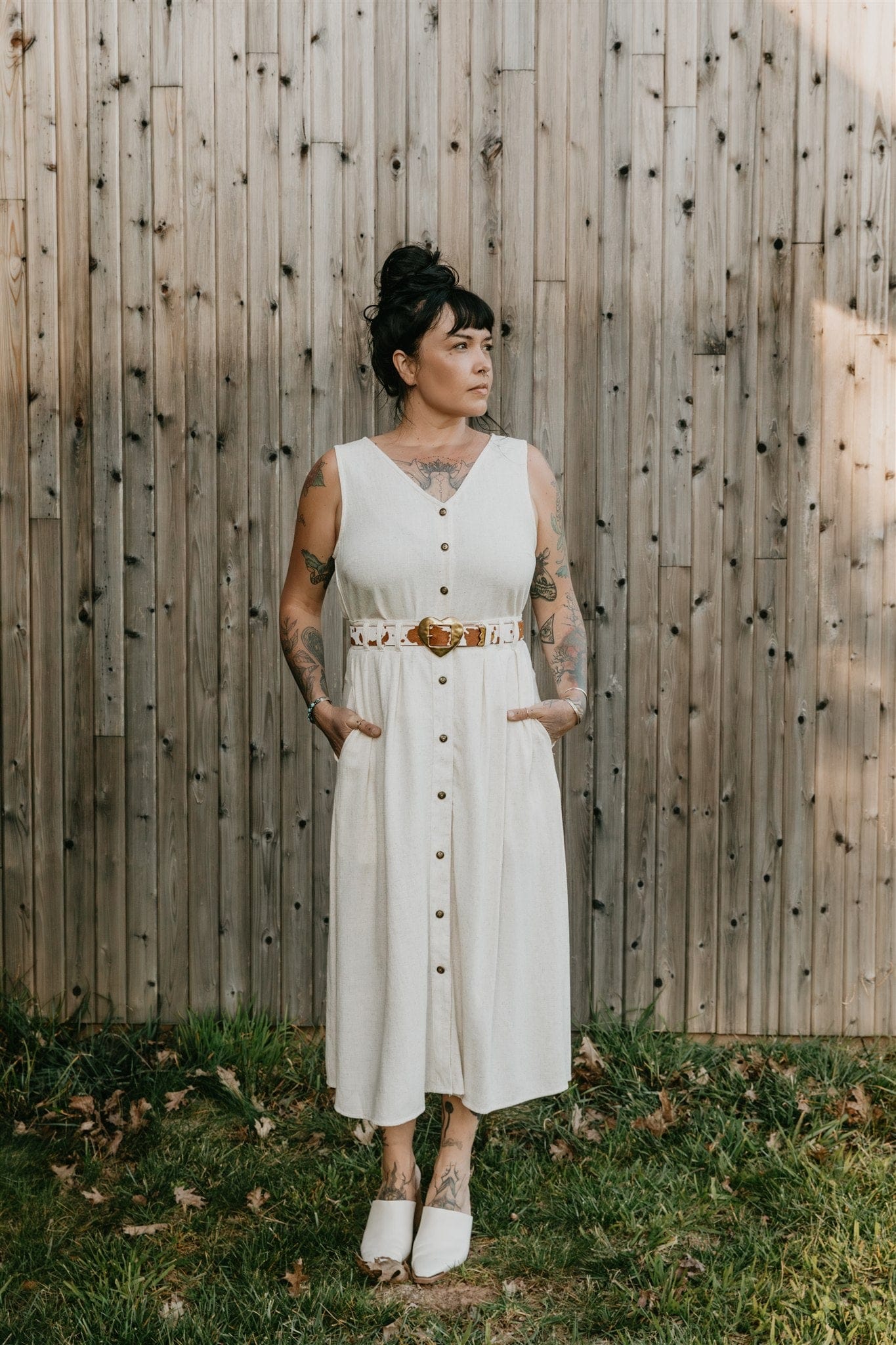 Field Day Skirt Trices Skirt in Textured Oat Irish Linen