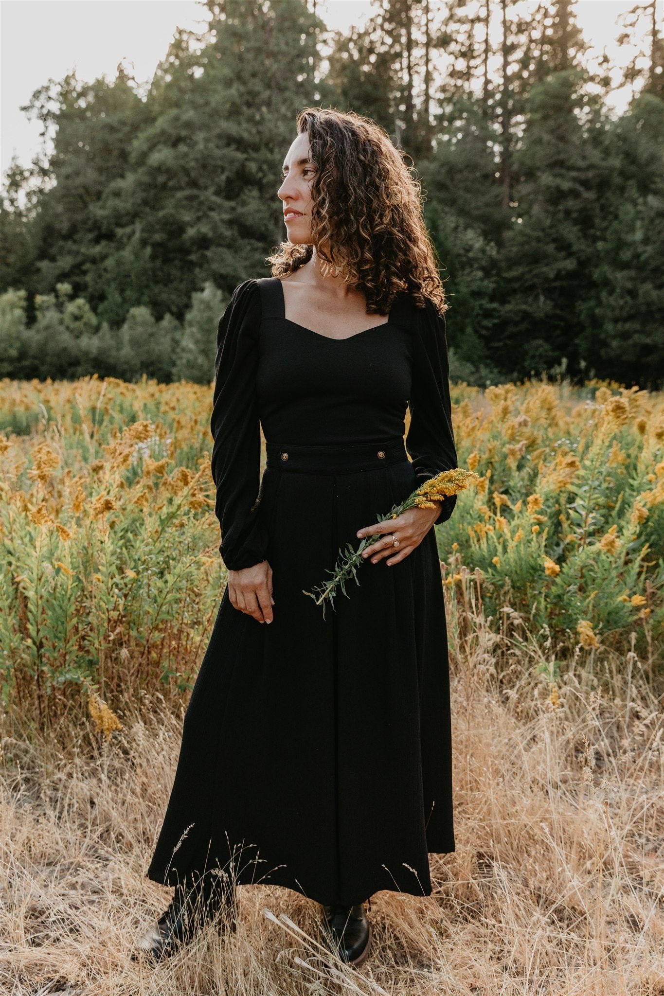Elizabeth Top in Black on Black