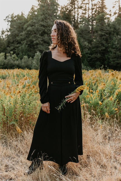 Elizabeth Top in Black on Black
