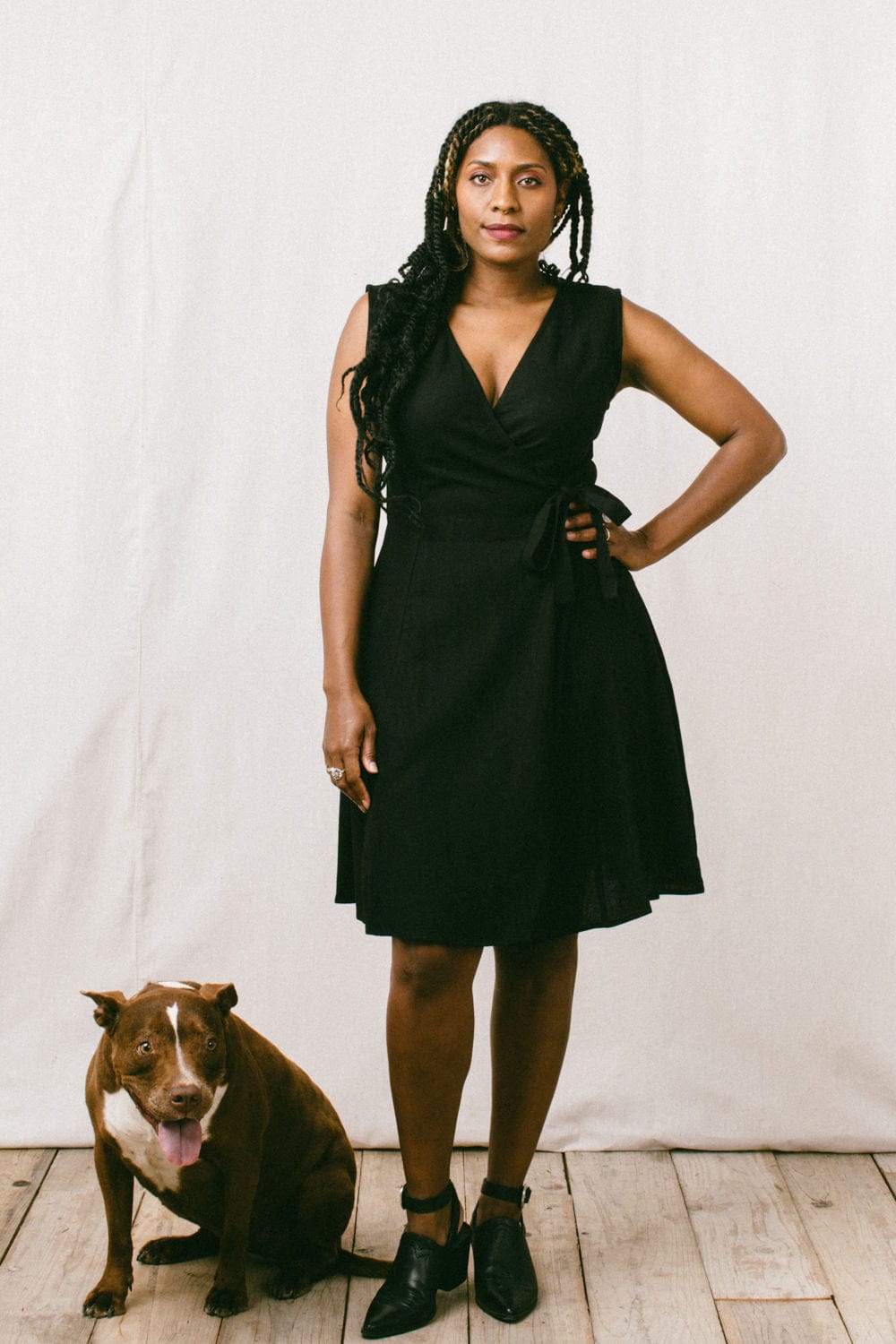 Field Day Dress Thea Dress in Black Linen