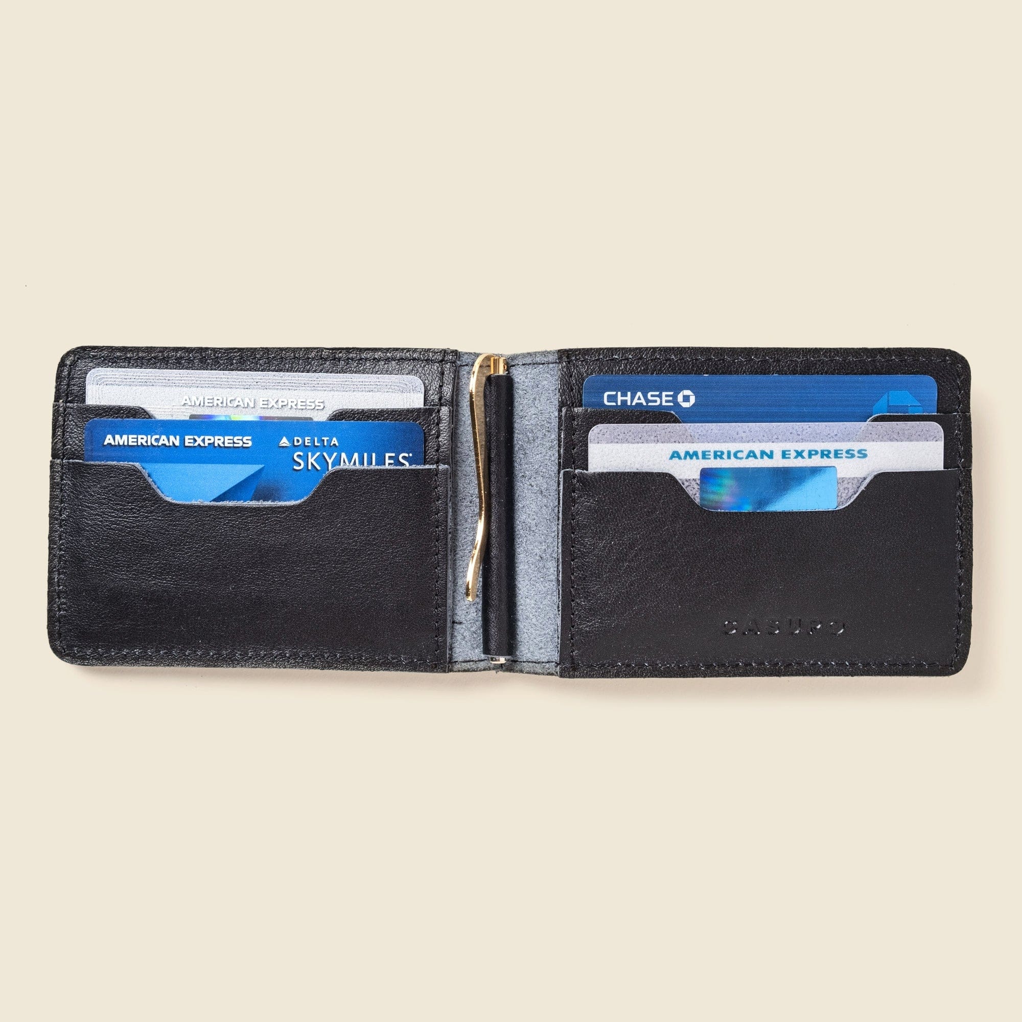 CASUPO Money Clip Wallet Bifold Money Clip Wallet - Black