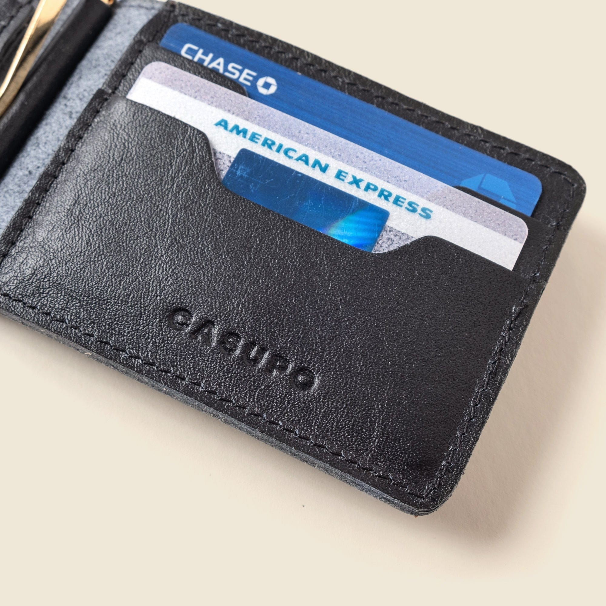 CASUPO Money Clip Wallet Bifold Money Clip Wallet - Black