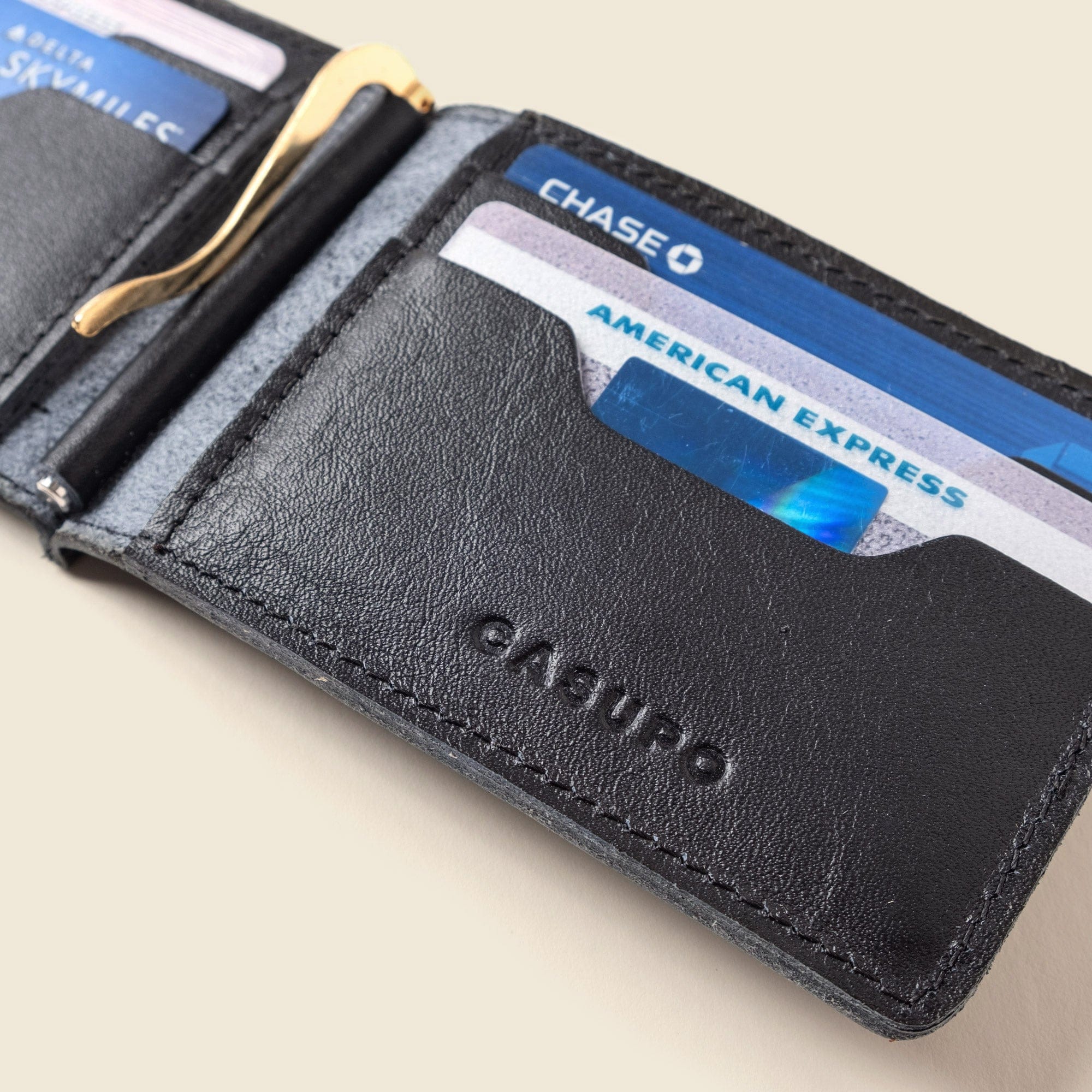 CASUPO Money Clip Wallet Bifold Money Clip Wallet - Black