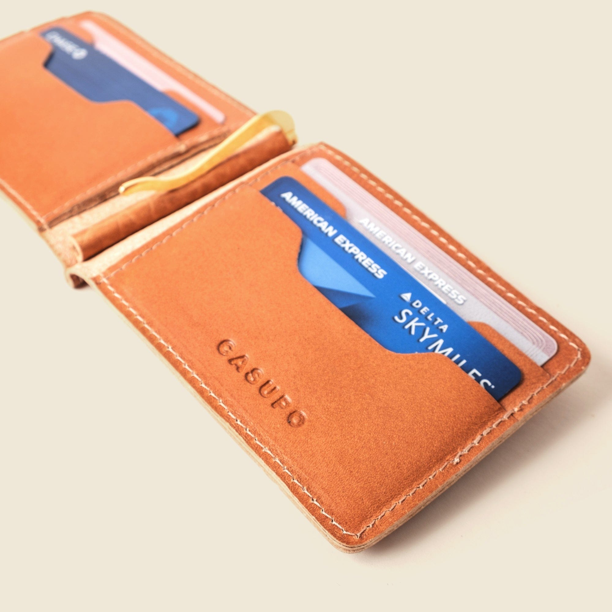 CASUPO Money Clip Wallet Bifold Money Clip Wallet - Natural