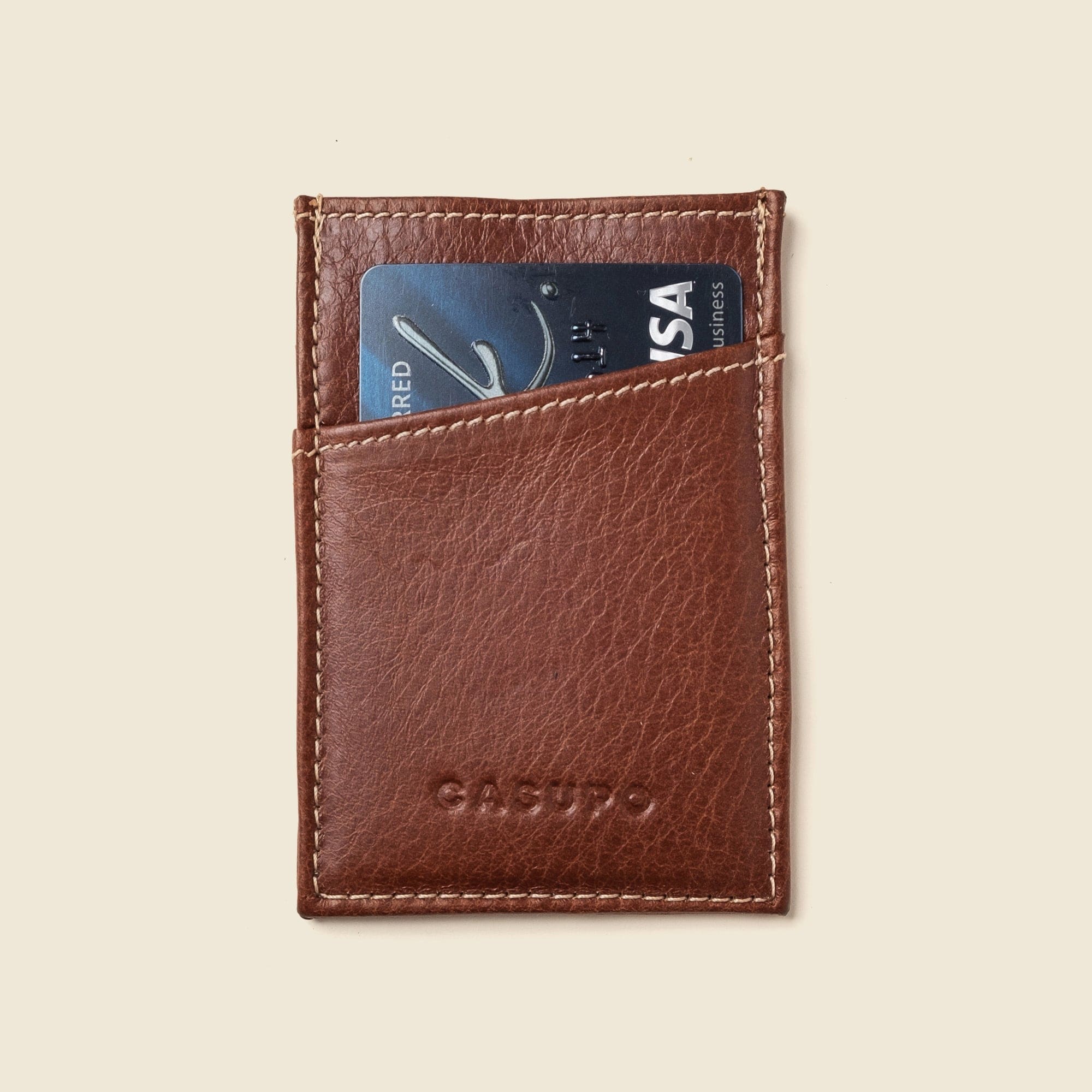 CASUPO Slim Card Holder Minimalist Wallet with RFID Protection - Chocolate