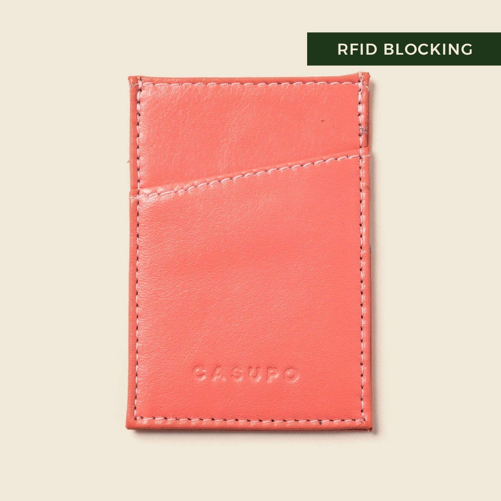 CASUPO Slim Card Holder Minimalist Wallet With RFID Protection - Pastel Pink