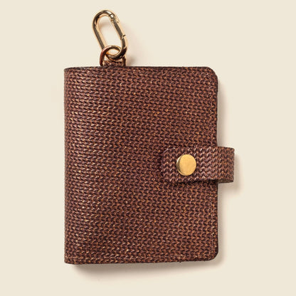 CASUPO Small Bifold Wallet with Snap and Key Ring - Bronze Glow