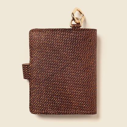CASUPO Small Bifold Wallet with Snap and Key Ring - Bronze Glow