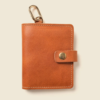 CASUPO Small Bifold None Wallet with Snap and Key Ring - Natural