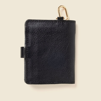 CASUPO Small Bifold Wallet with Snap and Key Ring - Black