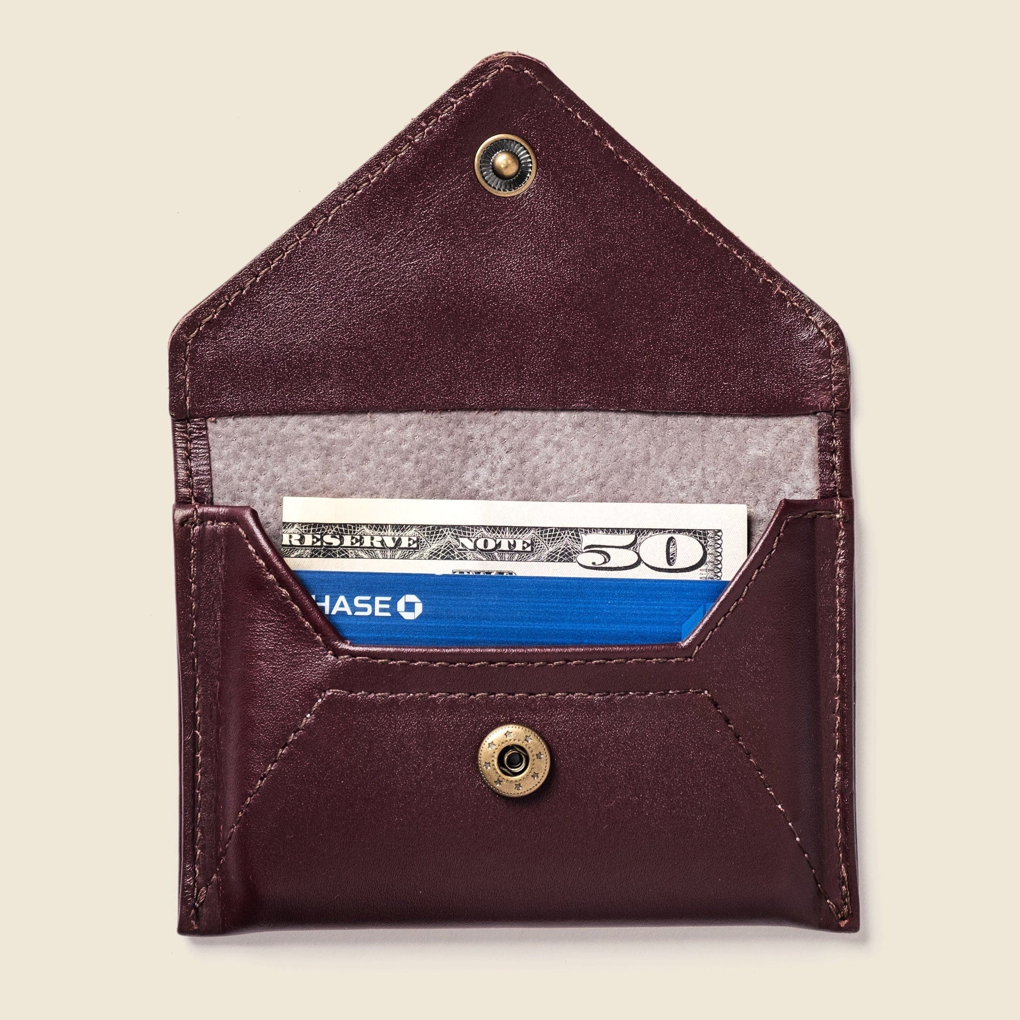 CASUPO Envelope Wallet Mini Envelope Wallet With RFID protection - Burgundy