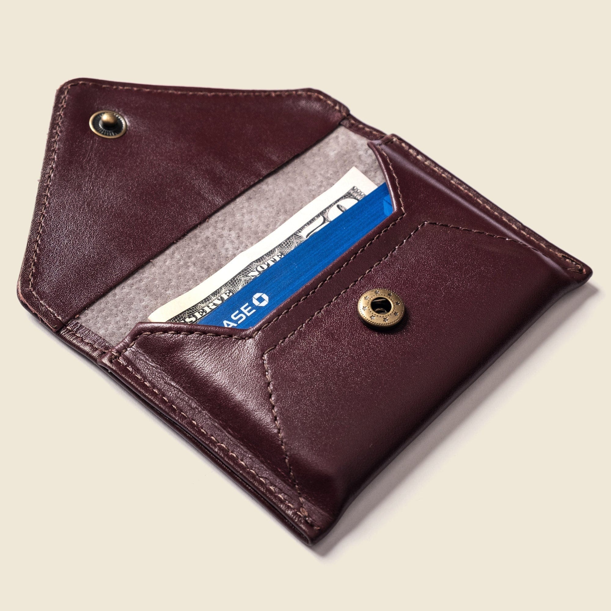 CASUPO Envelope Wallet Mini Envelope Wallet With RFID protection - Burgundy