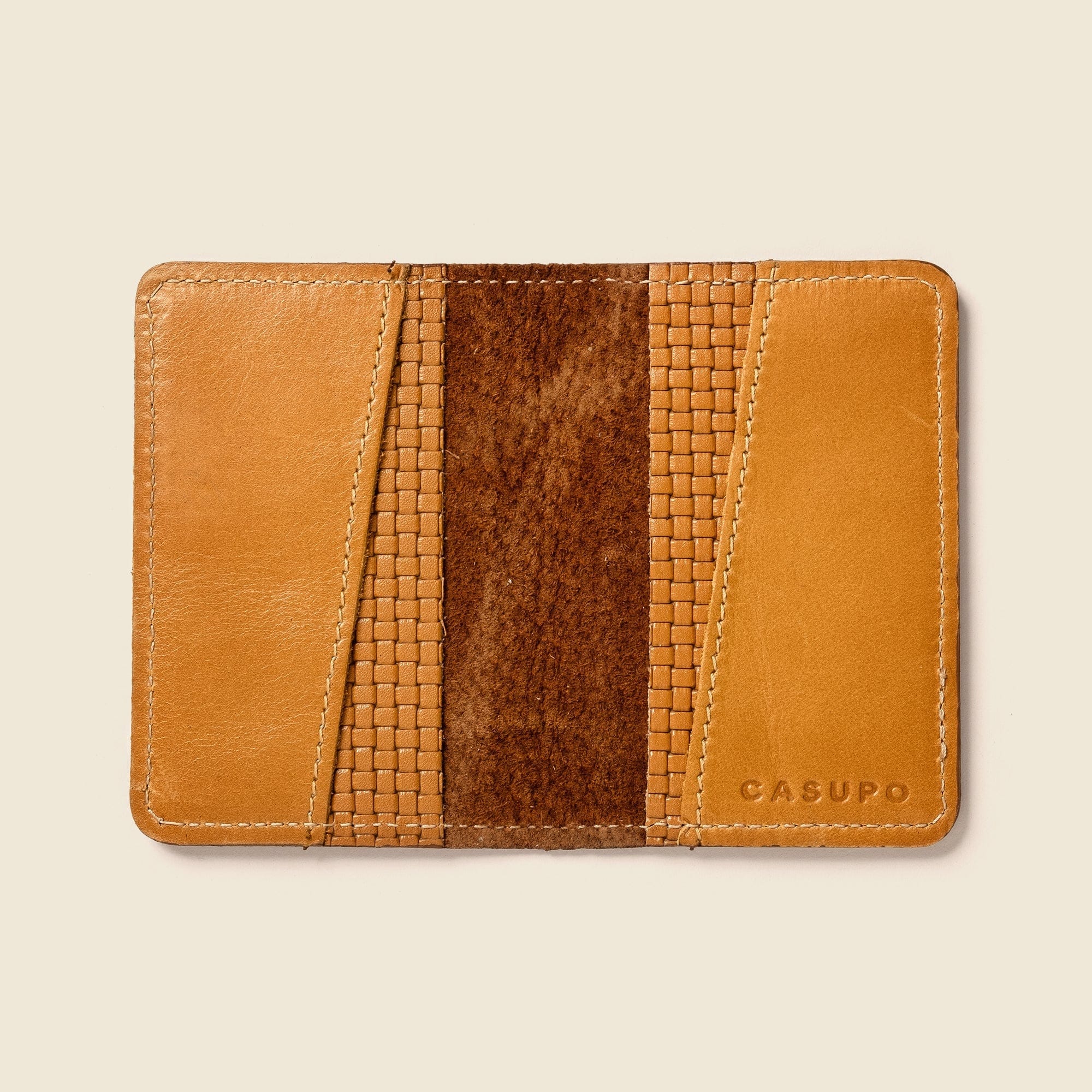 CASUPO Small Bifold Compact Bifold with RFID Protection - Tan Limited Edition
