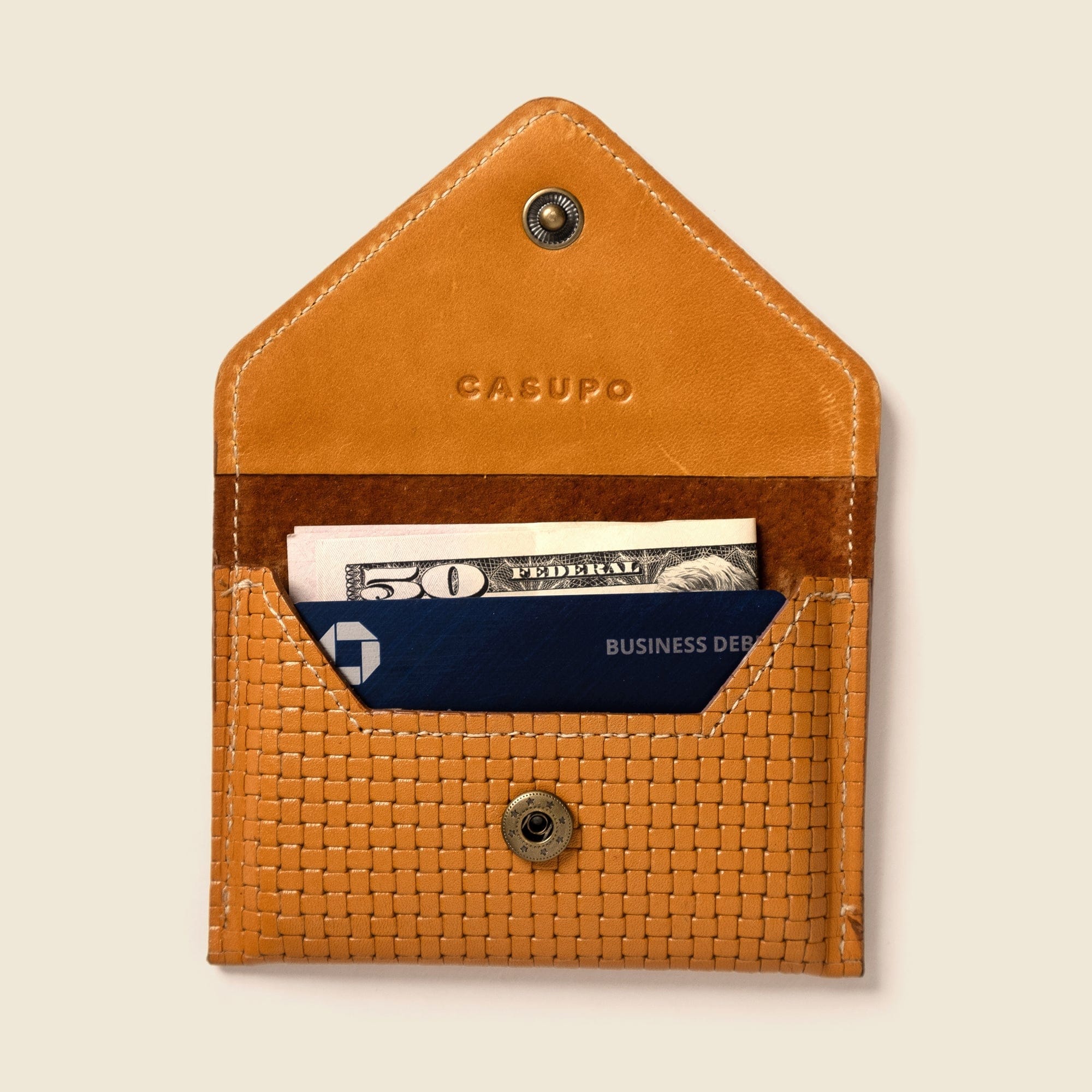 CASUPO Envelope Wallet Mini Envelope Wallet With RFID protection - Tan Limited Edition