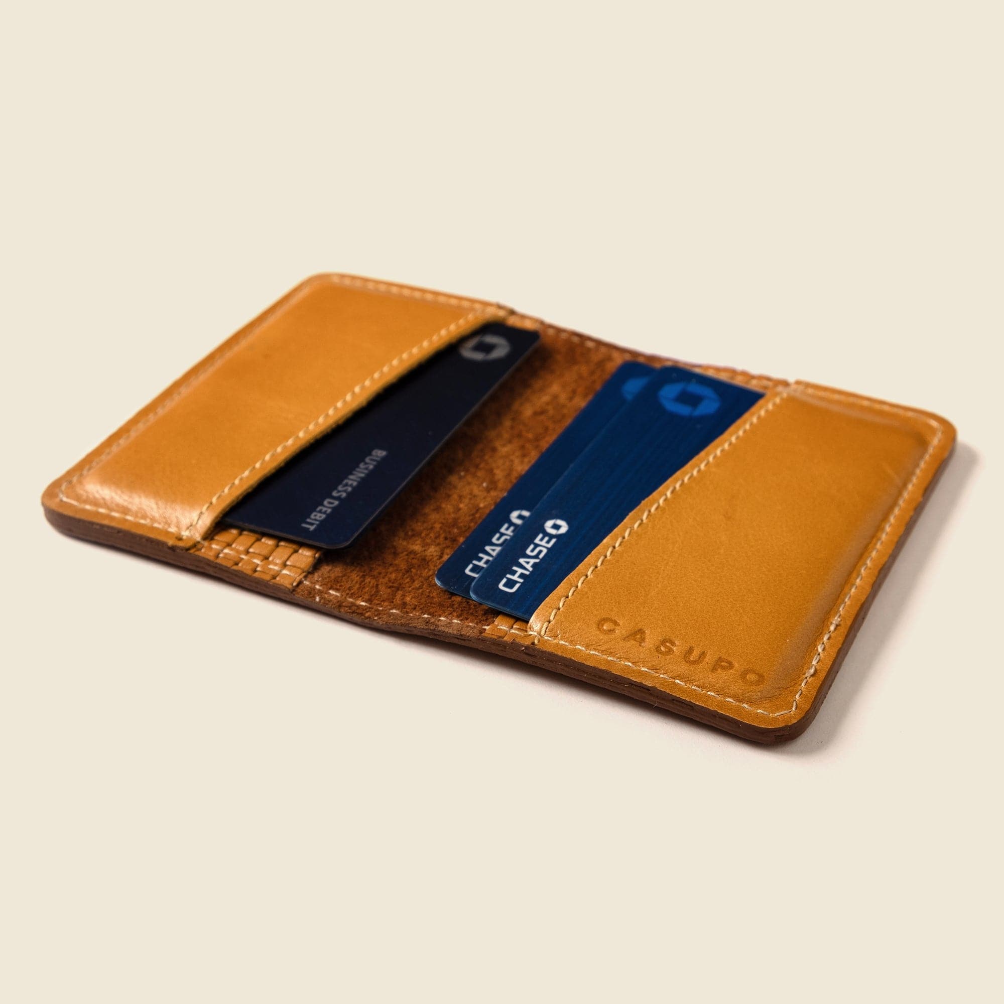CASUPO Small Bifold Compact Bifold with RFID Protection - Tan Limited Edition
