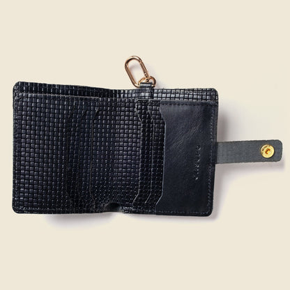 CASUPO Small Bifold Wallet with Snap and Key Ring - Black Limited Edition