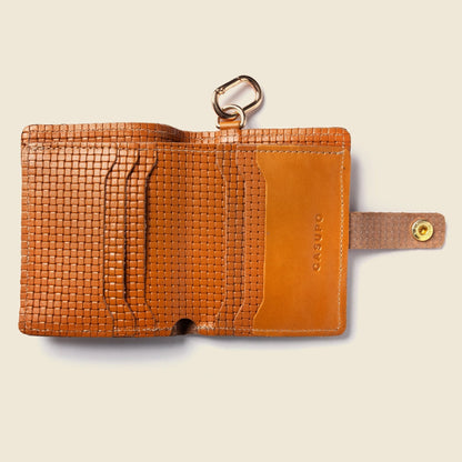 CASUPO Small Bifold Wallet with Snap and Key Ring - Tan Limited Edition