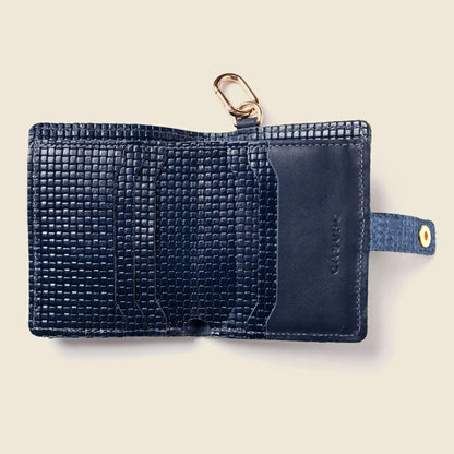 CASUPO Small Bifold Wallet with Snap and Key Ring - Navy Limited Edition