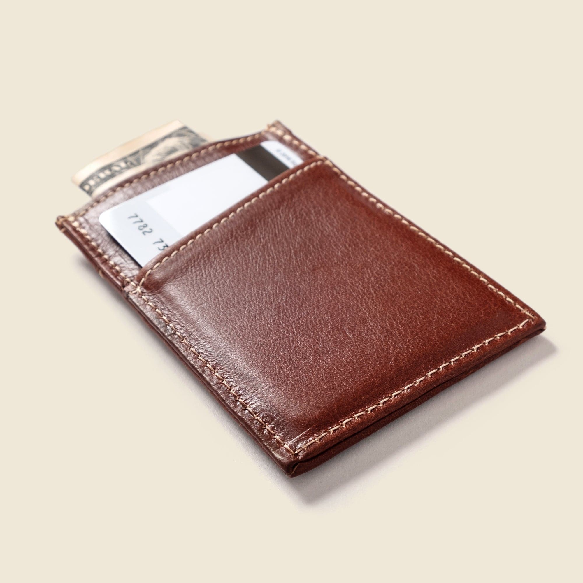 CASUPO Slim Card Holder Minimalist Wallet with RFID Protection - Chocolate