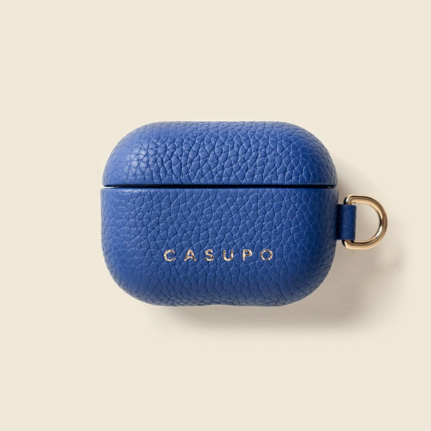 CASUPO Small Leather Goods Leather Airpod Case - Cobalt