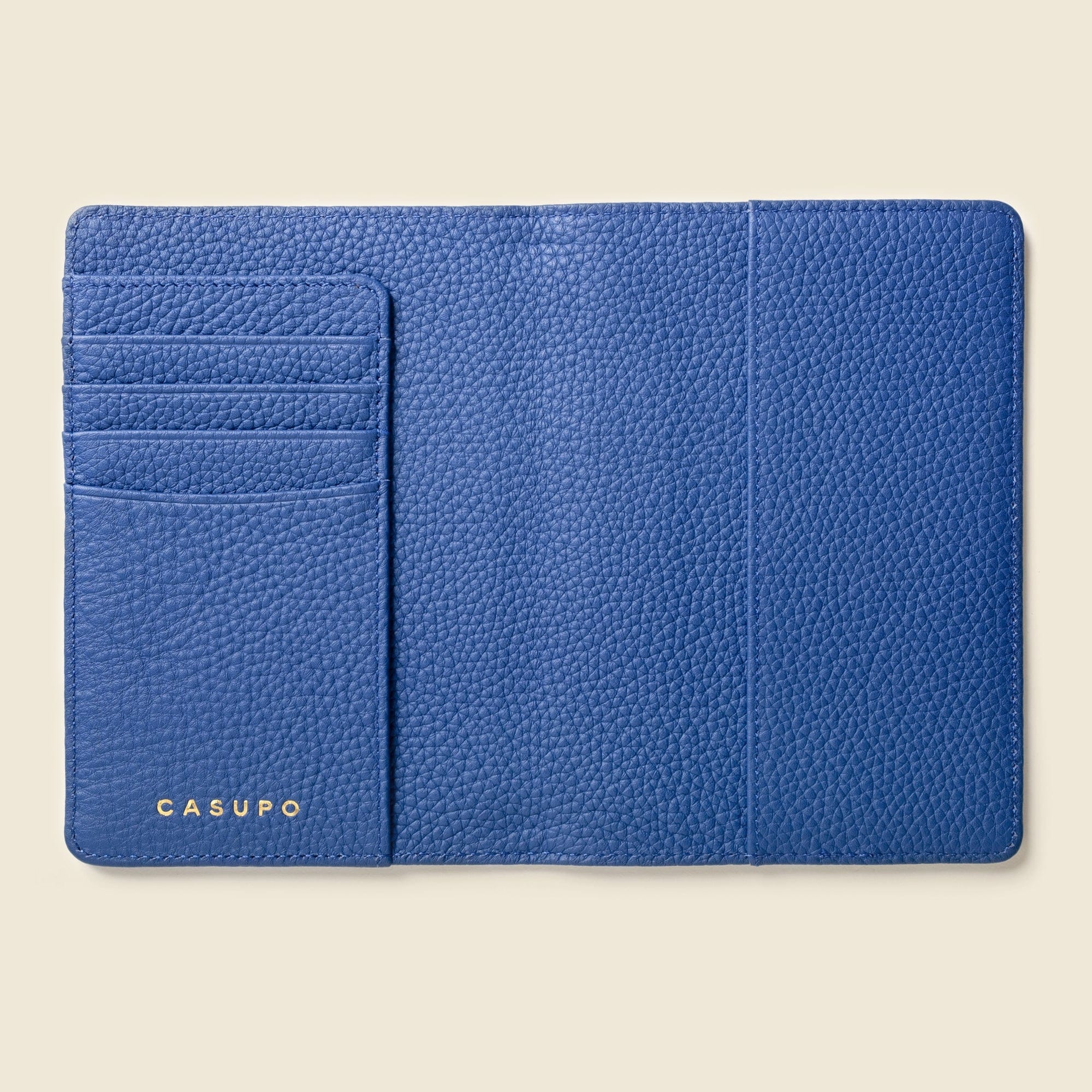 Leather Passport Wallet with RFID Shield- Cobalt