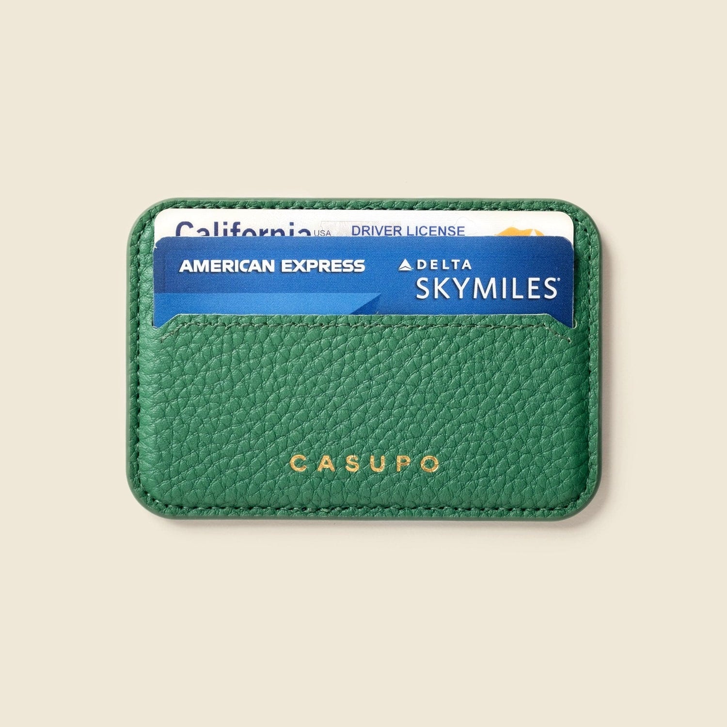 CASUPO Small Leather Goods Mag Safe Leather Wallet with RFID - Green
