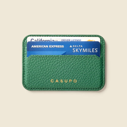 CASUPO Small Leather Goods Mag Safe Leather Wallet with RFID - Green