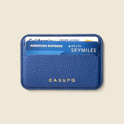 CASUPO Small Leather Goods Mag Safe Leather Wallet with RFID - Cobalt