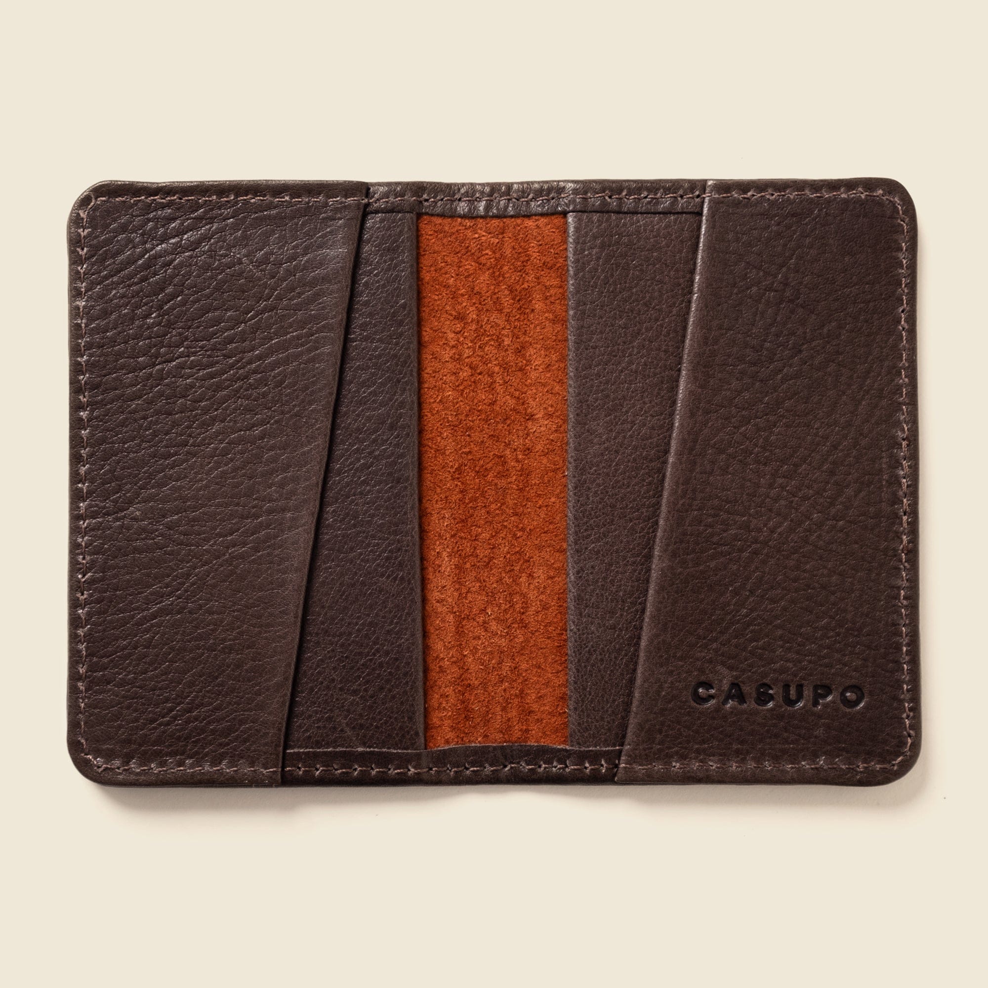 CASUPO Small Bifold Compact Bifold with RFID Protection - Brown