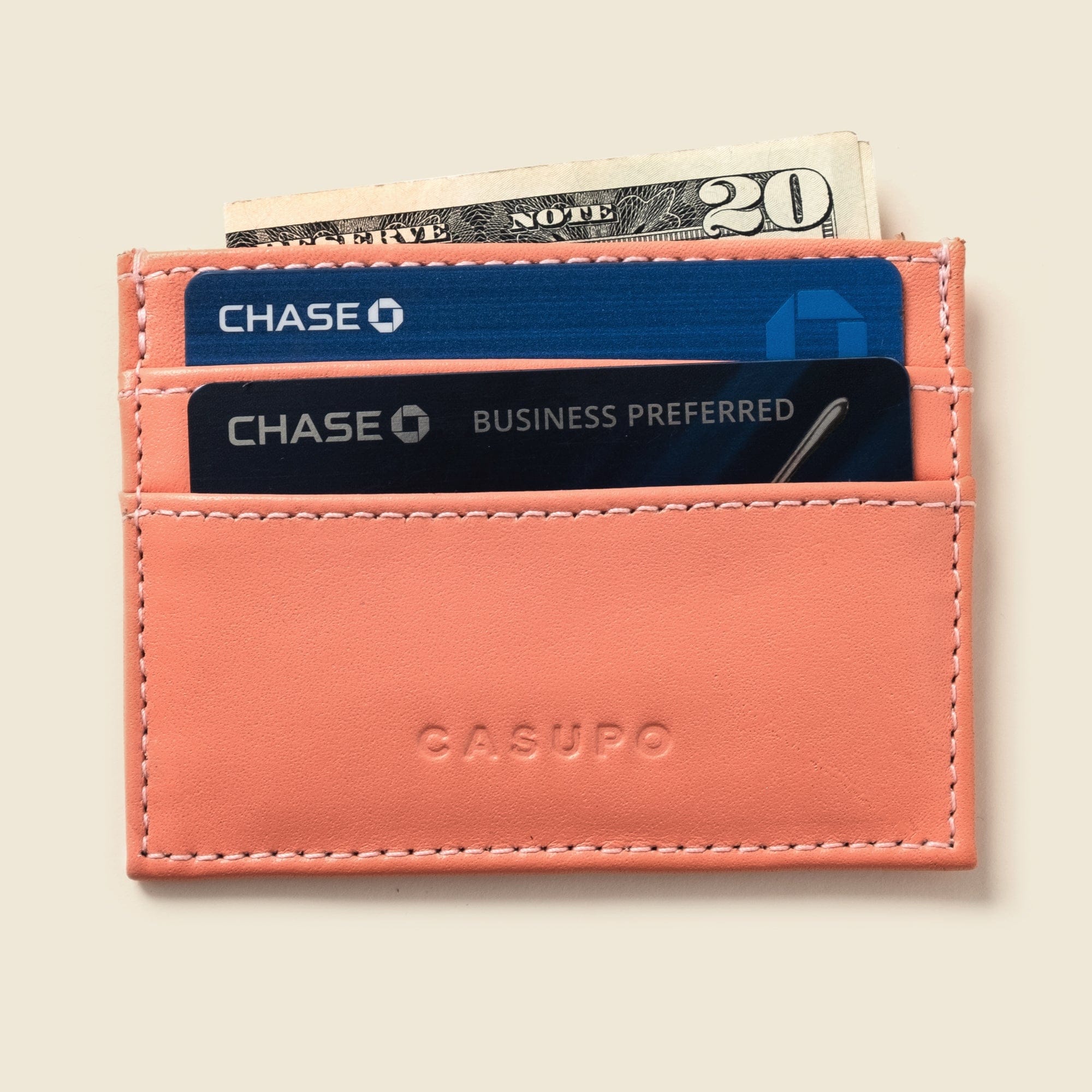 CASUPO Slim Card Holder Slim Card Holder Wallet With RFID Protection - Pink