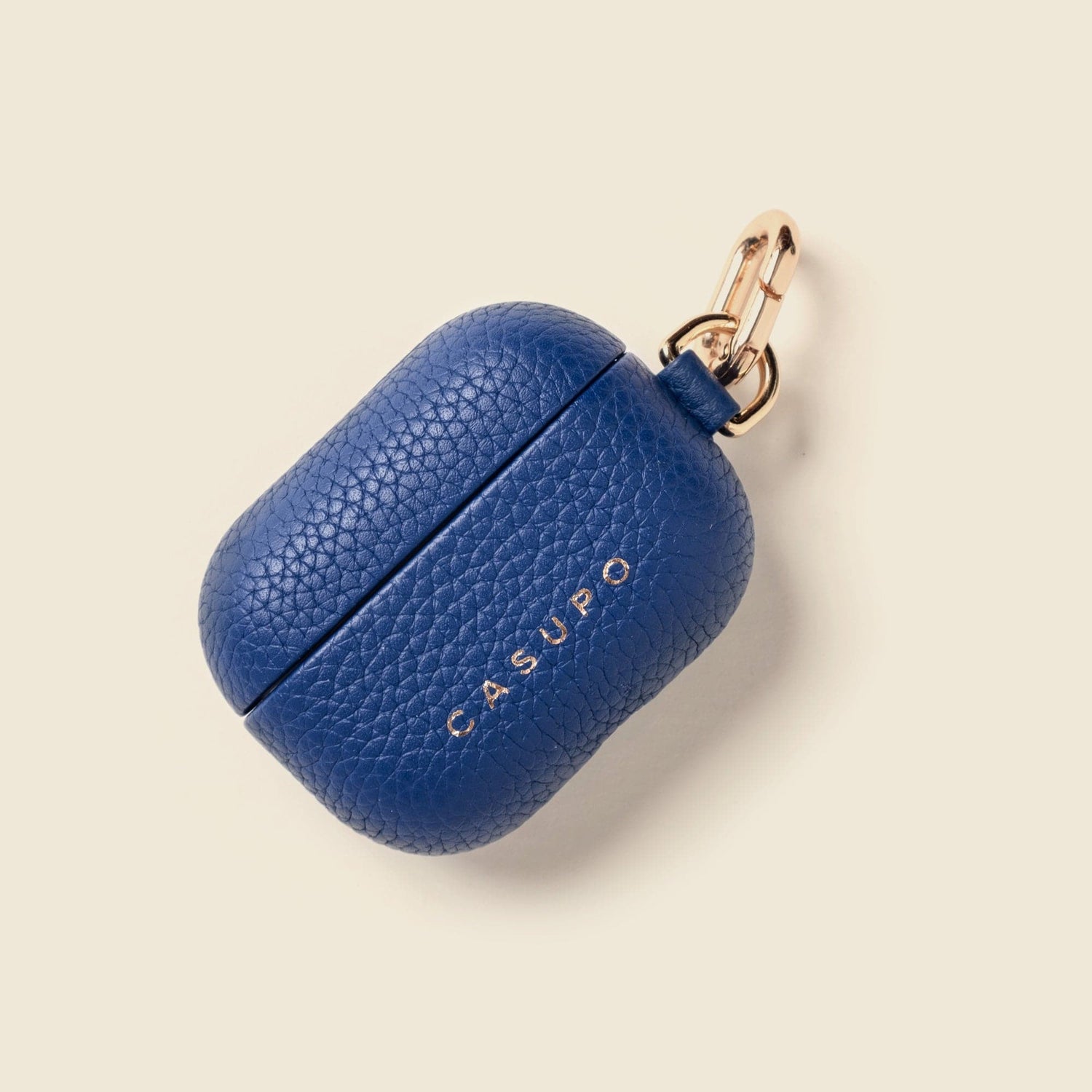 CASUPO Small Leather Goods Leather Airpod Case - Cobalt