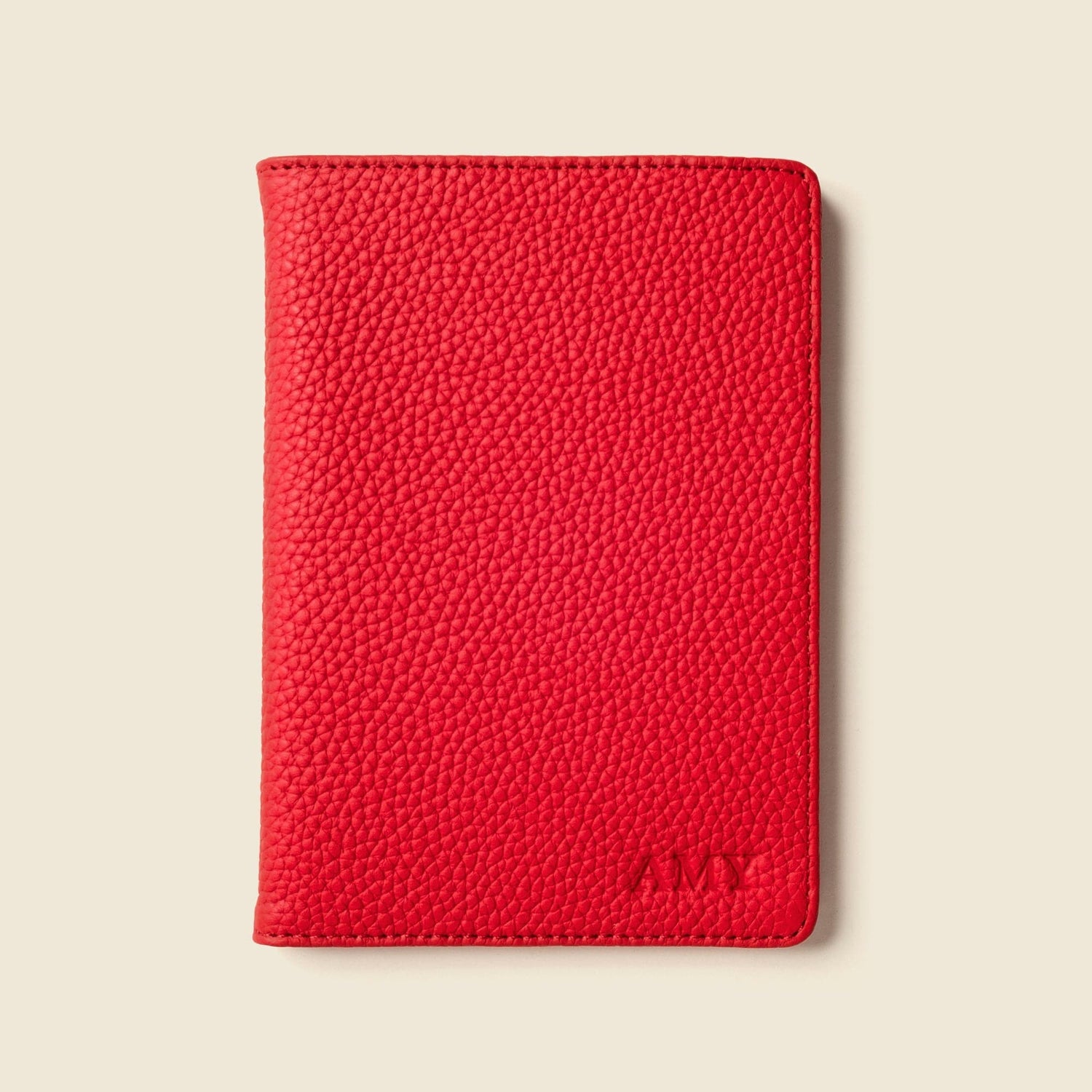 CASUPO Small Leather Goods Yes please! (+$10) Leather Passport Wallet with RFID - Red