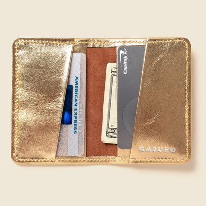 Compact Bifold with RFID Protection - Gold