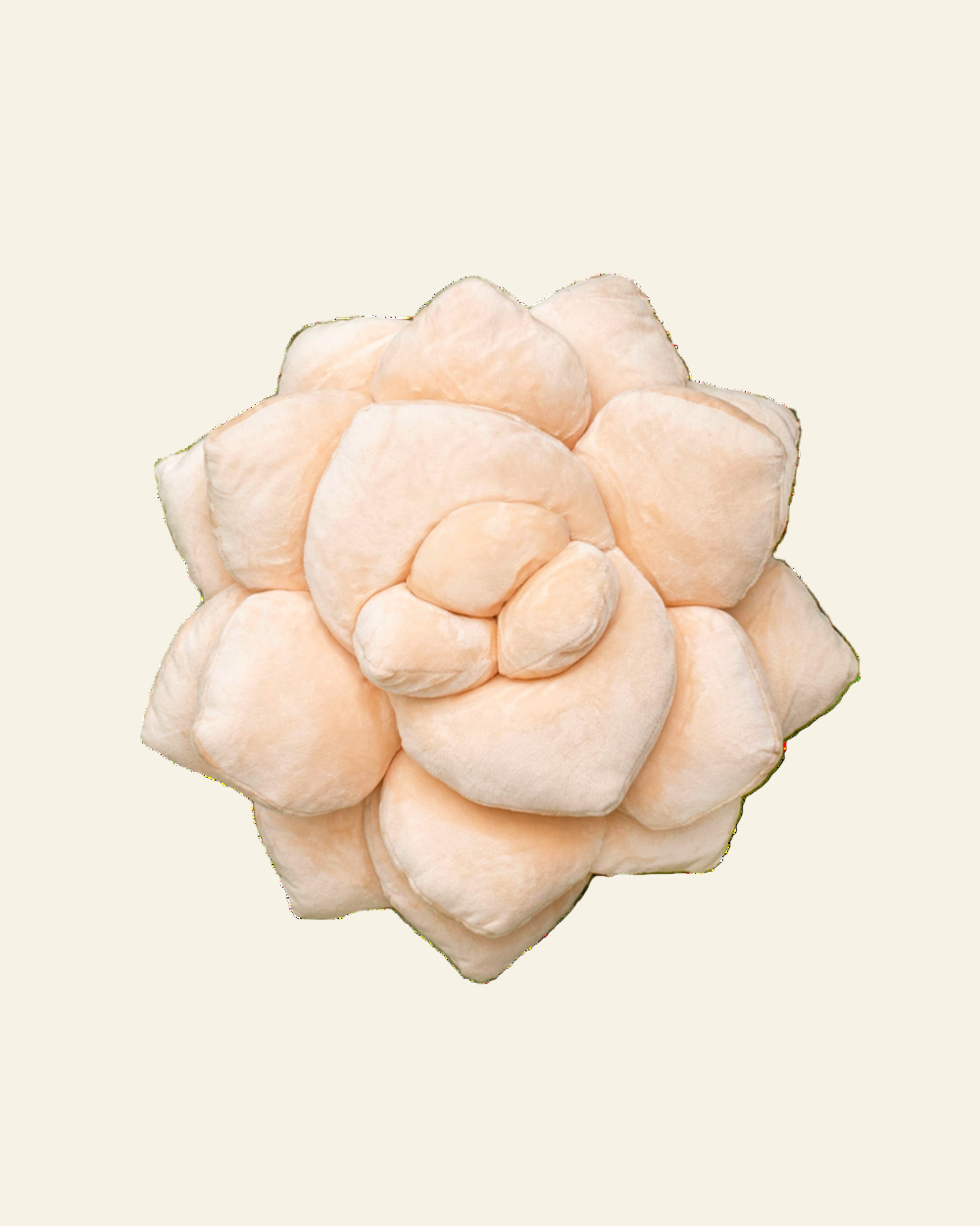 Decorative beige succulent-shaped object on a white background