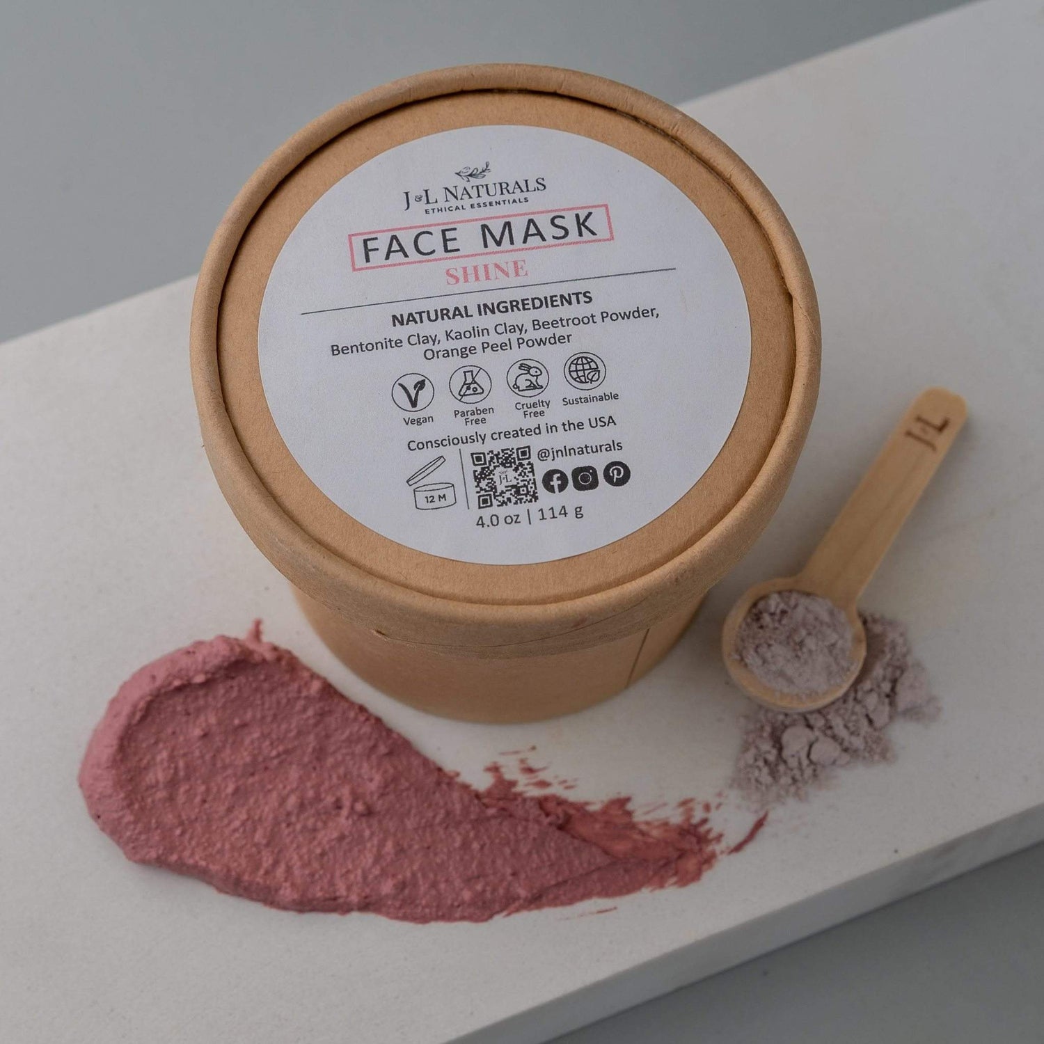 J&amp;L Naturals Face Mask 4.0 oz / Shine Face Mask