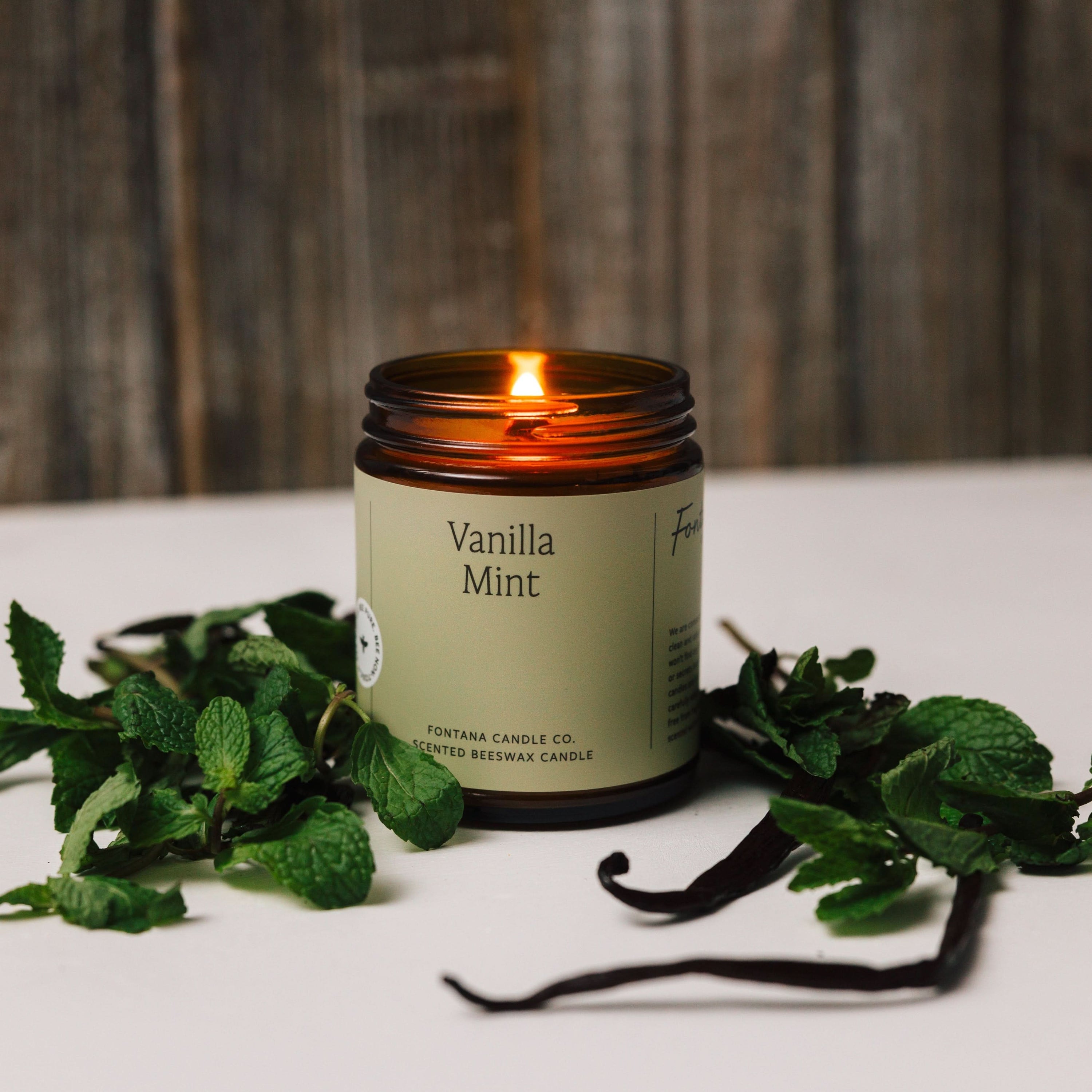 Fontana Candle Co Candles 9 oz Straight Sided Jar Vanilla Mint Jar Candle