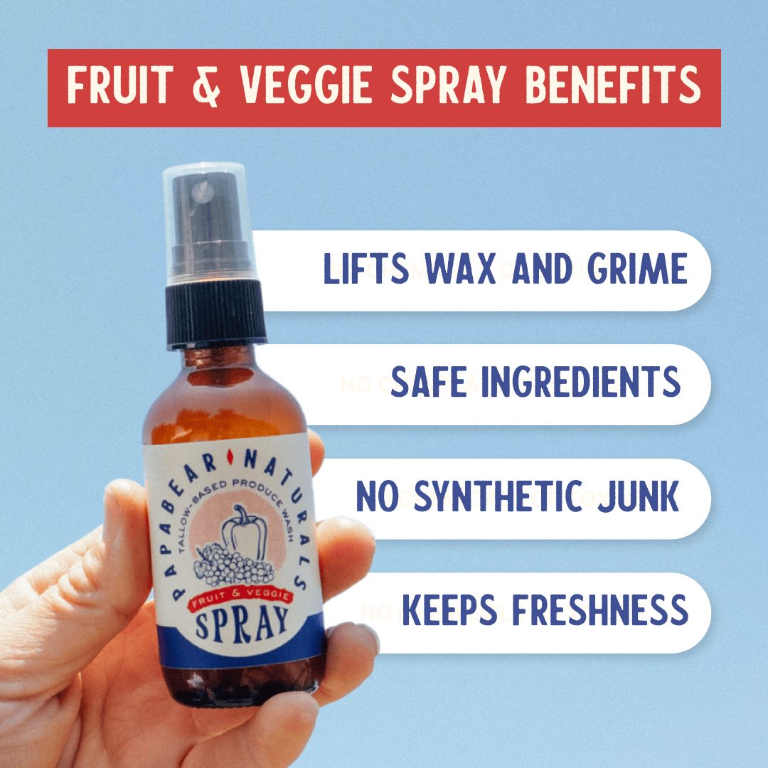 PapaBear Naturals Fruit &amp; Veggie Spray -  8 oz (2 Pack)