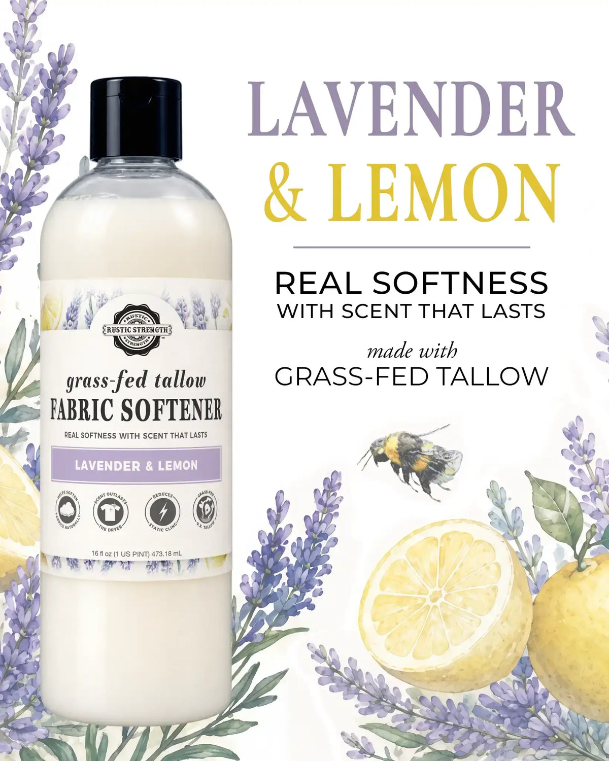 Tallow Fabric Softener | Lavender &amp; Lemon